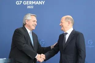 Alberto Fernández y Olaf Scholz, en el reciente G7
