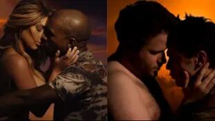 Con Seth Rogen parodiando a Kanye West y Kim Kardashian