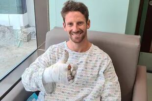 El piloto Romain Grosjean, después del infierno que vivió en Barhein. 