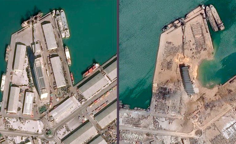 El antes y después del incidente en imágenes aéreas