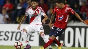 El volante creativo jugó contra River en la primera fase de la Copa Libertadores 2017 y le convirtió un gol de penal.