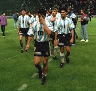 Amistoso de la selección argentina frente a Yugoslavia, en 1996