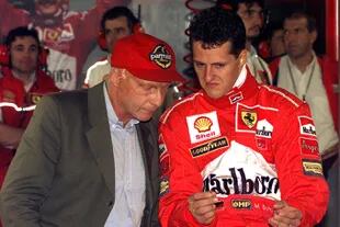 Niki Lauda y Schumacher, juntos, varios años atrás