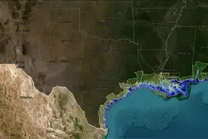 Alerta en Texas: el mapa interactivo que muestra las ciudades que quedarían bajo el agua en el año 2100