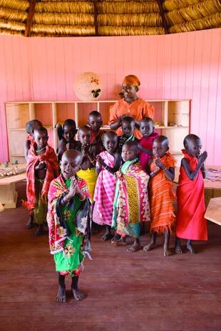 En Kenya participé en actividades de una escuela de niños Samburu