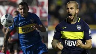 Carlos Tevez y Darío Benedetto fueron compañeros en Boca; el ex capitán dejó el club en mayo, el goleador acaba de retornar desde Europa.