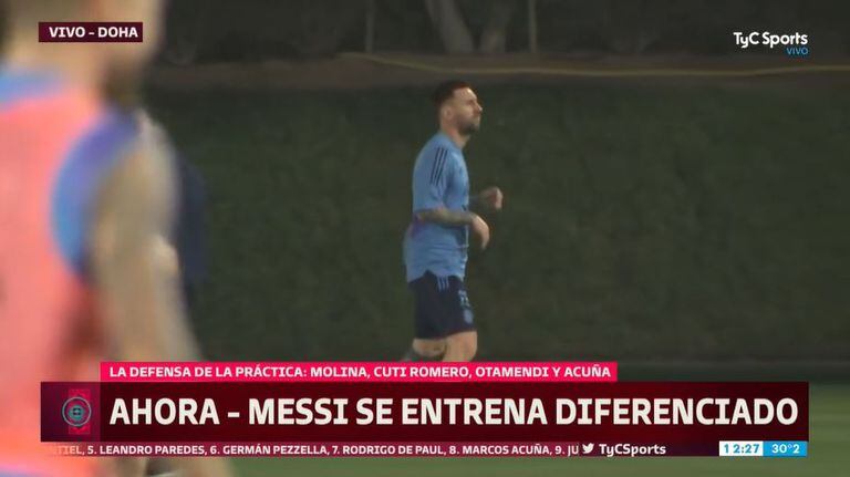 Lionel Messi entrena diferenciado en Doha