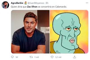 La comparación de Zac Efron con el personaje de Bob Esponja