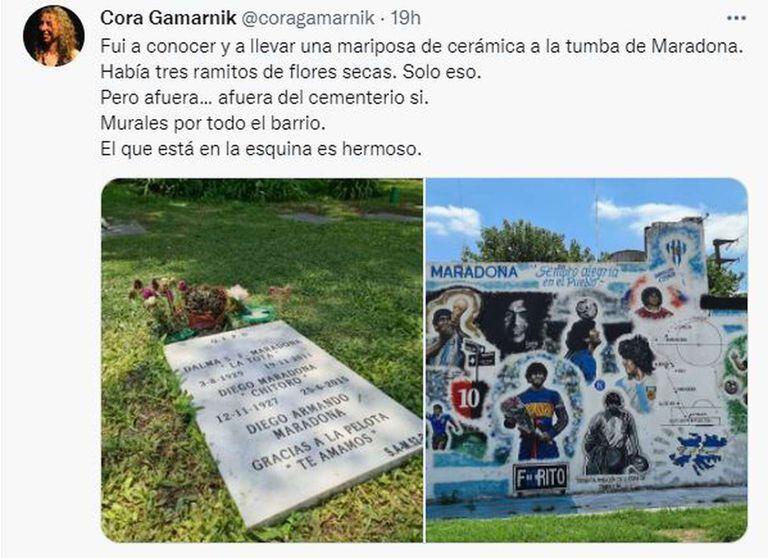 Se viralizó una foto de la tumba de Diego Maradona y denunciaron que está abandonada.