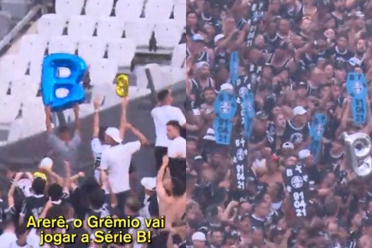 Gremio está a un paso de la B en Brasil y Corinthians lo celebró