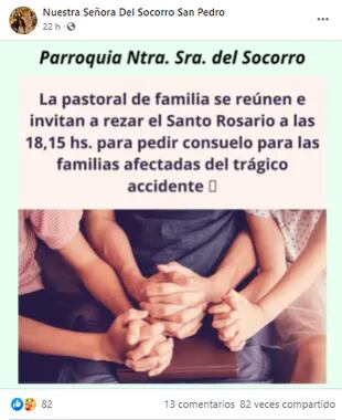 El Instituto Nuestra Señora del Socorro de San Pedro llamó a rezar el rosario por su alumna fallecida Serena Muñoz