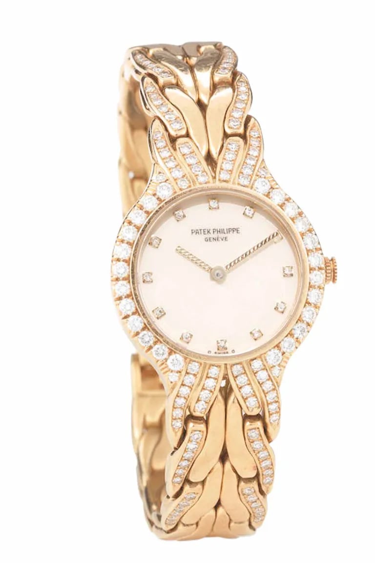 Reloj Patek Philippe de oro y diamantes, US$ 6.800-9.500.