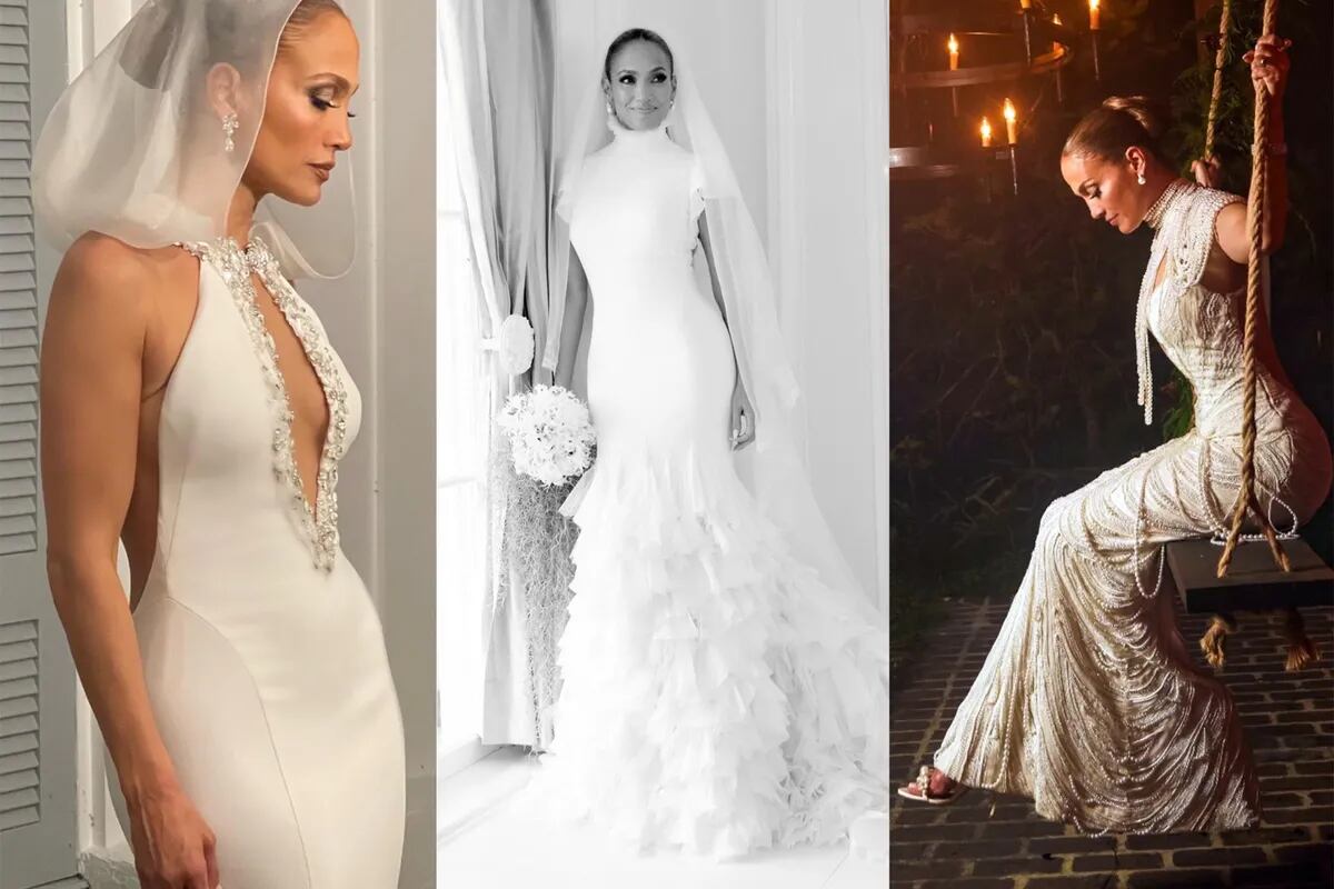 Jennifer Lopez y los tres espectaculares vestidos de novia que lució en su  gran boda con Ben Affleck - LA NACION