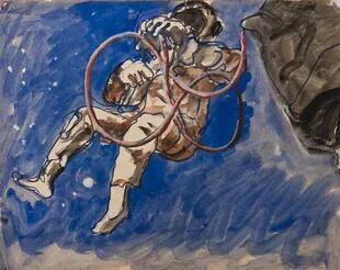 Sin título (Apolo 15), c. 1972-73, pintura sobre papel