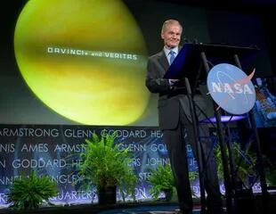 El Administrador de la NASA, Bill Nelson, durante la presentación de las nuevas misiones espaciales a Venus.
