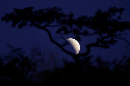 Eclipse lunar parcial en Brasilia, Brasil