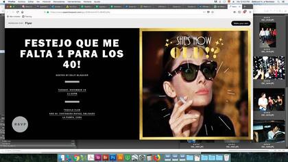 La original invitación de Delfina, en la que adelanta el cambio de década.