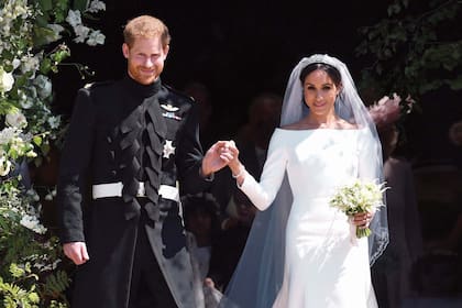 Meghan Markle y el príncipe Harry el día de su boda