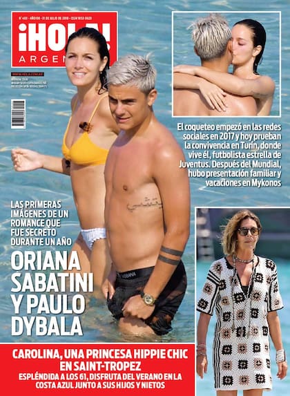 Oriana, con bikini en dos colores, luce su belleza deslumbrante, y Paulo, que tiene tatuado en letras arábigas el nombre de su madre a la altura de las costillas, con ropa interior Dolce Gabbana debajo del traje de baño.