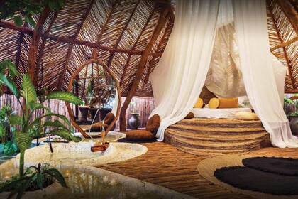 Postal de una de las habitaciones del espectacular hotel con vista al mar.