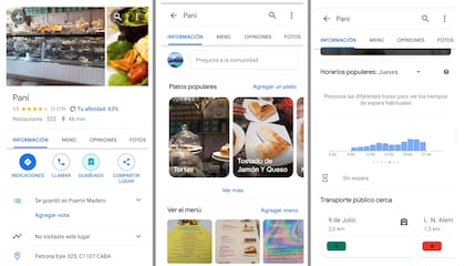 Los perfiles de un local gastronómico se crean con información que aportan los usuarios sobre su carta, sus horarios más concurridos y sus platos más populares