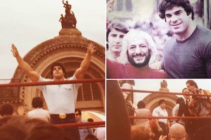 Lou Ferrigno en La Rural en 1979, año en que visitó la Argentina y posó junto a Martín Karadagián