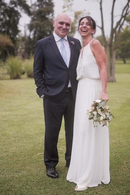 Minutos antes de que comience la fiesta, José Luis y Mechi posaron juntos para el recuerdo