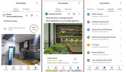En la sección "Guardados" ahora resulta más sencillo organizar y encontrar los lugares marcados como favoritos mientras que "Novedades" ofrece información sobre lugares nuevos o populares
