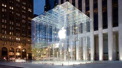 El cubo de Apple en la 5ta avenida en New York