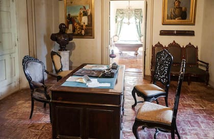 Ambiente que funcionaba como el despacho de Urquiza en el Palacio San José.