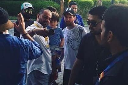 Un momento de relax para Messi y su familia durante la fecha FIFA