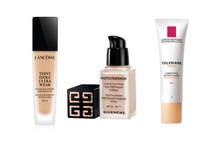 Teint Idole Ultra Wear (Lancôme, $1555); Photo’Perfexion (Givenchy, $1440); Toleriane Teint fluido (La Roche- Posay, $904)