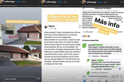 Las historias de Sofía Macaggi que dieron a conocer el caso de Miguel - Fuente: Instagram Stories