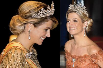Máxima la lució por primera vez en su primer viaje como soberana al Lejano Oriente. Después la usó en numerosas ocasiones, como en 2015, cuando la llevó durante la cena de gala ofrecida para el Cuerpo Diplomático en el Palacio Real.