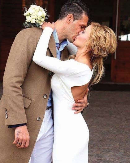 Un recuerdo del día de su casamiento con Martín Demichelis, el 11 de julio de 2015.