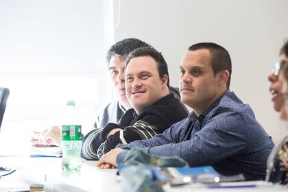 Los alumnos, todos chicos con una discapacidad intelectual, tomando clases en la Universidad Torcuato Di Tella
