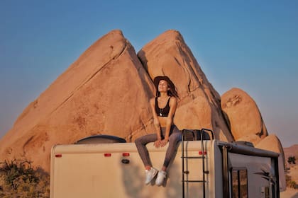 El stop de dos días y una noche en el Joshua Tree National Park, en California –ubicado en la intersección del desierto de Mojave y el Desierto de Colorado–, les permitió recargar las energías. Diana disfrutó especialmente de las puestas de sol.