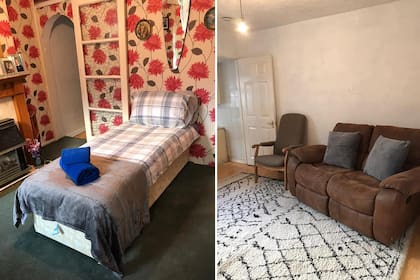 El living y la habitación del viudo de 80 años después de la limpieza extrema