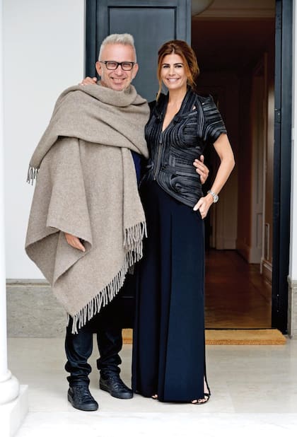 Con el diseñador Jean-Paul Gaultier, un encuentro que incluyó también a referentes de la moda argentina