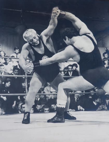 Martín Karadagian en combate con el “Ancho” Peucelle