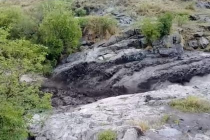 Ríos negros: así quedaron las aguas teñidas por las cenizas en Córdoba