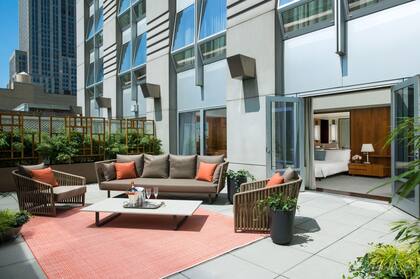 Vista del hotel donde se hospeda Mauricio Macri