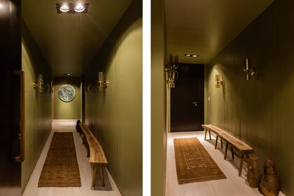 El trabajo hecho en el pasillo de entrada es un botón de muestra del recorrido sensorial que propusieron. Cuadro de Daniela Ramsfelder (Diderot.Art).