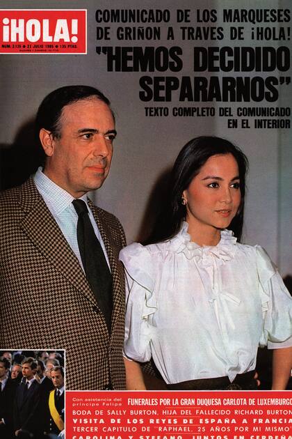 En 1985 Carlos e Isabel terminaron su matrimonio y lo anunciaron, amigablemente, en tapa de ¡HOLA!