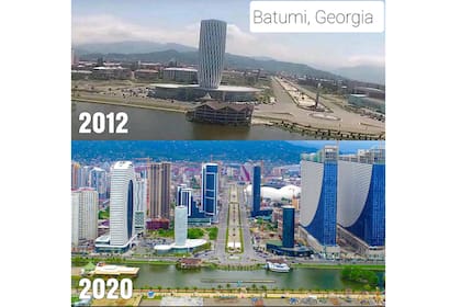 Batumi, la capital de la República de Georgia, y los cambios de edificaciones en tan sólo ocho años