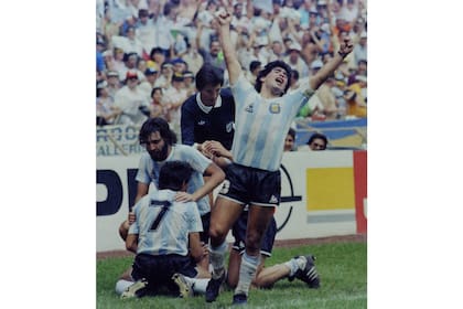 Diego Maradona en un partido de la Copa del Mundo en 1986