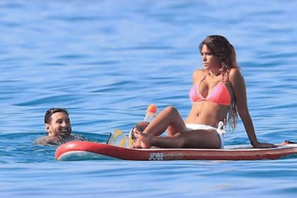 Un momento de relax para Messi y su familia durante la fecha FIFA