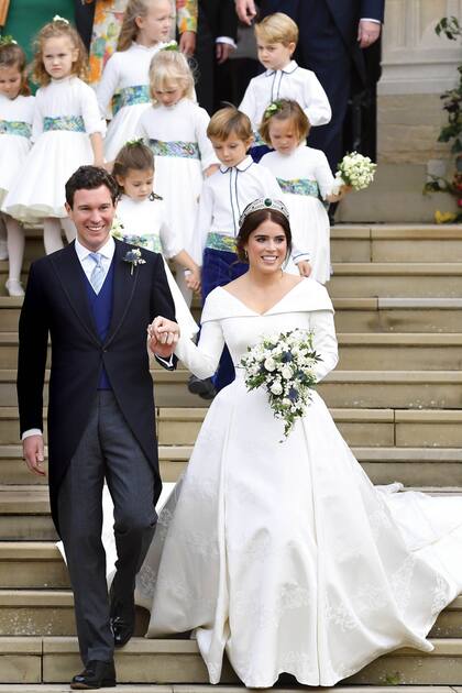 Hace casi dos años, el 12 de octubre de 2018, Eugenia y Jack se casaron en la capilla de San Jorge del castillo de Windsor.