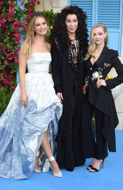 James, Cher y Seyfried, tres de las protagonistas de Mamma Mia! Vamos otra vez