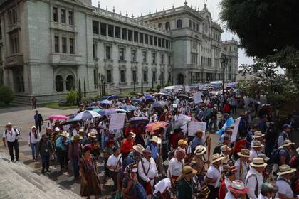 de los 48 Cantones de Totonicapán en una de las manifestaciones de 2023.